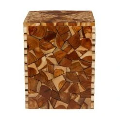 Olivia & May Contemporary Teak Wood Accent Stool Brown - Olivia & May -Ottomans Official Shop unnamed file 361
