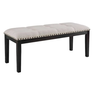 Bradley Upholstered Bench Dark Walnut - Picket House Furnishings 3 Bradley Upholstered Bench Dark Walnut - Picket House Furnishings