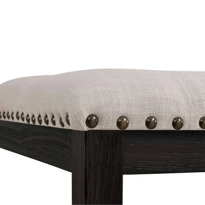 Bradley Upholstered Bench Dark Walnut - Picket House Furnishings 4 Bradley Upholstered Bench Dark Walnut - Picket House Furnishings - Image 2