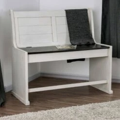 Emporia Wood Counter Height Loveseat Brown - HOMES: Inside + Out