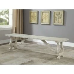 Bolden Park Dining Bench White - Treasure Trove Accents -Ottomans Official Shop unnamed file 3663