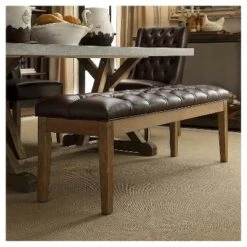 Beechhurst Button Tufted Bench Wood Marbled Chocolate - Inspire Q -Ottomans Official Shop unnamed file 3704