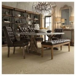 Beechhurst Button Tufted Bench Wood Marbled Chocolate - Inspire Q -Ottomans Official Shop unnamed file 3705