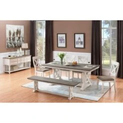 Isle Shores Dining Bench Cream - Treasure Trove Accents -Ottomans Official Shop unnamed file 3710