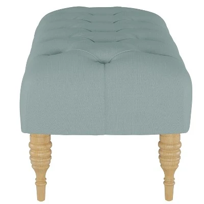 Tufted Bench - Simply Shabby Chic® Linen Seaglass 4 Tufted Bench - Simply Shabby Chic® Linen Seaglass - Image 2