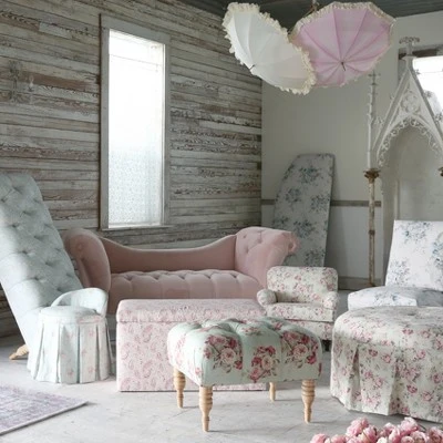 Tufted Bench - Simply Shabby Chic® Linen Seaglass 8 Tufted Bench - Simply Shabby Chic® Linen Seaglass - Image 6