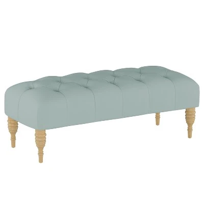 Tufted Bench - Simply Shabby Chic® Linen Seaglass 11 Tufted Bench - Simply Shabby Chic® Linen Seaglass - Image 9