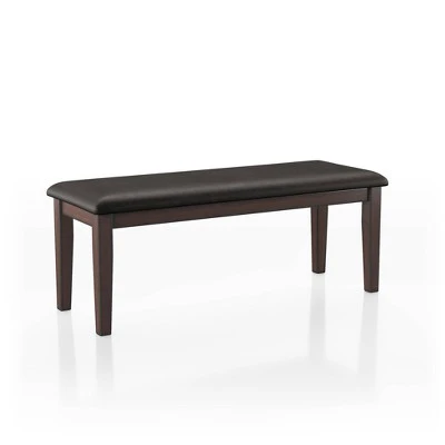 Arga Padded Seat Dining Bench Dark Brown - HOMES: Inside + Out 4 Arga Padded Seat Dining Bench Dark Brown - HOMES: Inside + Out - Image 2