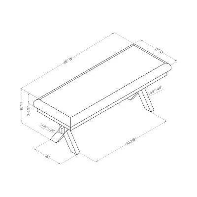 Arga Padded Seat Dining Bench Dark Brown - HOMES: Inside + Out 6 Arga Padded Seat Dining Bench Dark Brown - HOMES: Inside + Out - Image 4