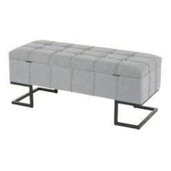 Midas Contemporary Storage Bench Gray - LumiSource -Ottomans Official Shop unnamed file 3763