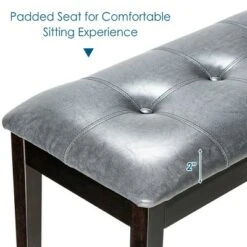 Costway Upholstered Dining Bench w/Padded Seat for Kitchen Bedroom Entryway Grey -Ottomans Official Shop unnamed file 3775