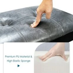 Costway Upholstered Dining Bench w/Padded Seat for Kitchen Bedroom Entryway Grey -Ottomans Official Shop unnamed file 3776