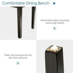 Costway Upholstered Dining Bench w/Padded Seat for Kitchen Bedroom Entryway Grey -Ottomans Official Shop unnamed file 3777