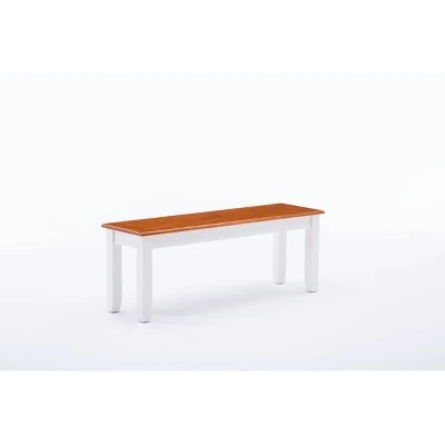 Bloomington Bench White/Honey Oak - Boraam 3 Bloomington Bench White/Honey Oak - Boraam