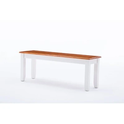 Bloomington Bench White/Honey Oak - Boraam 4 Bloomington Bench White/Honey Oak - Boraam - Image 2