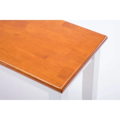 Bloomington Bench White/Honey Oak - Boraam 5 Bloomington Bench White/Honey Oak - Boraam - Image 3