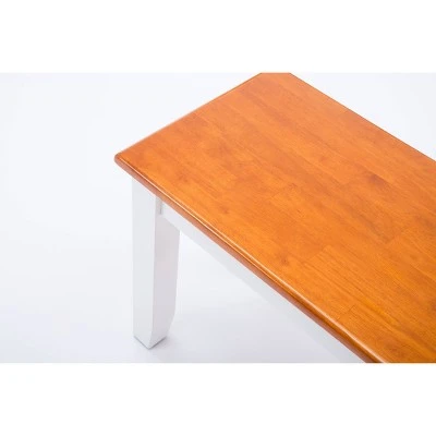 Bloomington Bench White/Honey Oak - Boraam 6 Bloomington Bench White/Honey Oak - Boraam - Image 4