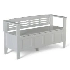 48" Chandler Solid Wood Entryway Storage Bench - Wyndenhall Distressed Gray -Ottomans Official Shop unnamed file 3893