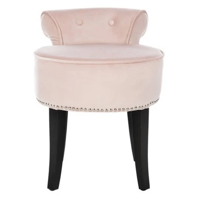 Georgia Vanity Stool - Safavieh Blush Pink/espresso 11 Georgia Vanity Stool - Safavieh Blush Pink/espresso - Image 9