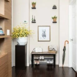 31.5" Entryway Storage Bench and Shoe Rack Distressed Wood Finish Brown - Danya B. -Ottomans Official Shop unnamed file 3910