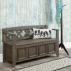 48" Halifax Entryway Storage Bench - WyndenHall Light Avalon Brown