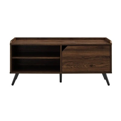 Mid-Century Modern 42" Entryway Bench with Storage - Saracina Home Dark Walnut 9 Mid-Century Modern 42" Entryway Bench with Storage - Saracina Home Dark Walnut - Image 7