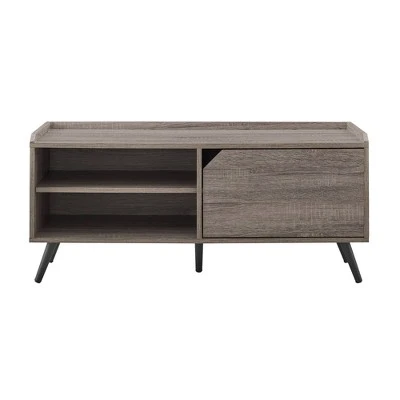 Mid-Century Modern 42" Entryway Bench with Storage - Saracina Home Dark Walnut 10 Mid-Century Modern 42" Entryway Bench with Storage - Saracina Home Dark Walnut - Image 8