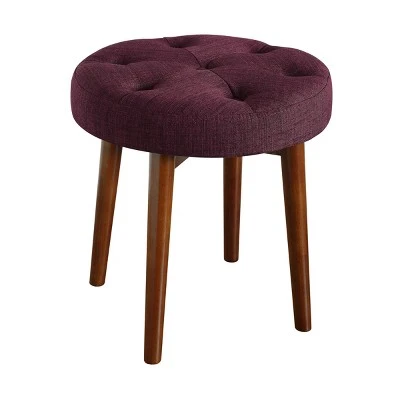 Adore Decor Penelope Round Tufted Stool - Adore Décor Navy 3 Adore Decor Penelope Round Tufted Stool - Adore Décor Navy