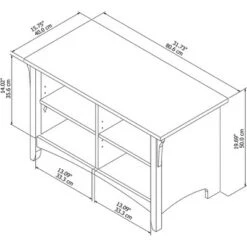 Salinas Shoe Storage Bench Gray - Bush Furniture -Ottomans Official Shop unnamed file 3976