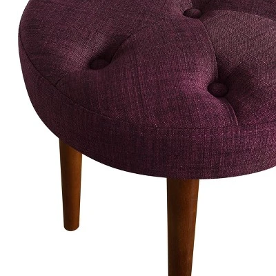Adore Decor Penelope Round Tufted Stool - Adore Décor Navy 4 Adore Decor Penelope Round Tufted Stool - Adore Décor Navy - Image 2