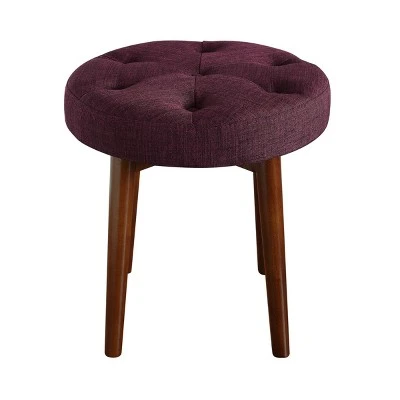 Adore Decor Penelope Round Tufted Stool - Adore Décor Navy 6 Adore Decor Penelope Round Tufted Stool - Adore Décor Navy - Image 4