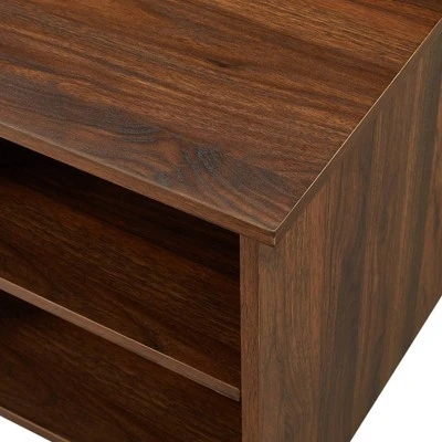 48" Urban Industrial Entry Bench with Shoe Storage - Saracina Home Dark Walnut 5 48" Urban Industrial Entry Bench with Shoe Storage - Saracina Home Dark Walnut - Image 3