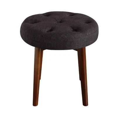 Adore Decor Penelope Round Tufted Stool - Adore Décor Navy 7 Adore Decor Penelope Round Tufted Stool - Adore Décor Navy - Image 5
