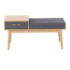 40" Telephone Polyester Wood Contemporary Bench - LumiSource Natural/gray 14 40" Telephone Polyester Wood Contemporary Bench - LumiSource Natural/gray -Ottomans Official Shop unnamed file 4025