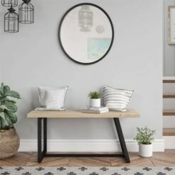 Palomino Asymmetrical Entryway Bench - Novogratz Black -Ottomans Official Shop unnamed file 4036