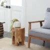 Olivia & May Contemporary Live Edge Teak Wood Stool Brown - Olivia & May 1 Olivia & May Contemporary Live Edge Teak Wood Stool Brown - Olivia & May -Ottomans Official Shop unnamed file 405