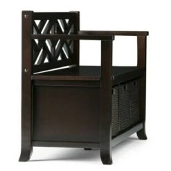 47" Nolan Solid Wood Storage Bench with Basket Storage Espresso Brown - WyndenHall -Ottomans Official Shop unnamed file 4051