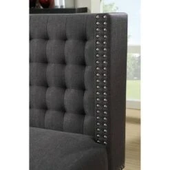 Tufted Nailhead Trim Entryway Bench Anthracite Gray - HomeFare -Ottomans Official Shop unnamed file 4083