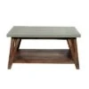 Brookside Entryway Coat Hook and Bench Concrete Coated Top and Wood Light Gray/Brown - Alaterre Furniture