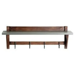 Brookside Entryway Coat Hook and Bench Concrete Coated Top and Wood Light Gray/Brown - Alaterre Furniture -Ottomans Official Shop unnamed file 4091