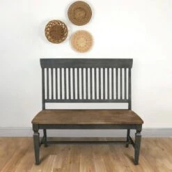 Vista Slatback Bench Hickory Brown - International Concepts