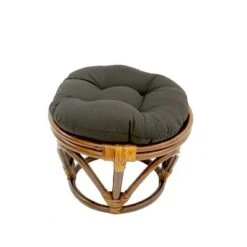 Rattan Footstool with Twill Cushion - International Caravan Grape -Ottomans Official Shop unnamed file 4111