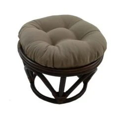 Rattan Footstool with Twill Cushion - International Caravan Grape -Ottomans Official Shop unnamed file 4126