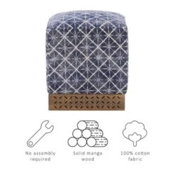 Stilz Square Ottoman - Powell Company Blue