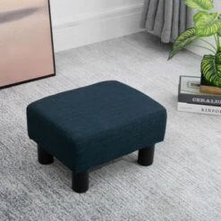 HOMCOM 16” Cube Modern Linen Fabric Pouf Footrest Ottoman -Ottomans Official Shop unnamed file 4142