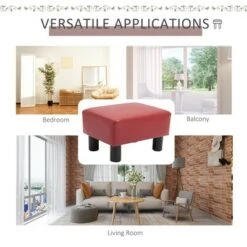 HomCom Modern 15" Rectangular Faux Leather Ottoman Footrest 11 HomCom Modern 15" Rectangular Faux Leather Ottoman Footrest -Ottomans Official Shop unnamed file 4178