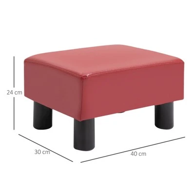 HomCom Modern 15" Rectangular Faux Leather Ottoman Footrest 5 HomCom Modern 15" Rectangular Faux Leather Ottoman Footrest - Image 4