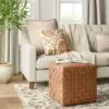 Wellford Faux Leather Woven Cube Brown - Threshold™ -Ottomans Official Shop unnamed file 4237
