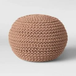 Cloverly Chunky Knit Pouf - Threshold™ Blush/beige -Ottomans Official Shop unnamed file 4249