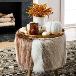 Judith Faux Fur Ottoman - Threshold™ Light Brown -Ottomans Official Shop unnamed file 4257